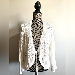 Torrid Pointelle Tie Front Shrug Sweater